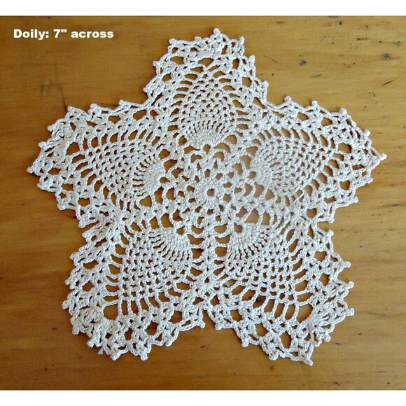 3 Doilies Doily Crocheted Doily Ecru Vintage Doilies B214 - Picture 2 of 4